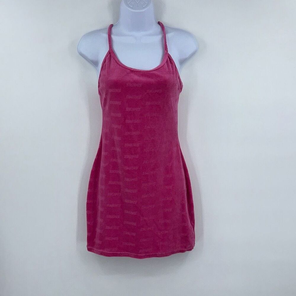 Skims Terry Cloth Pink Spell Out‎ Dress Sz S